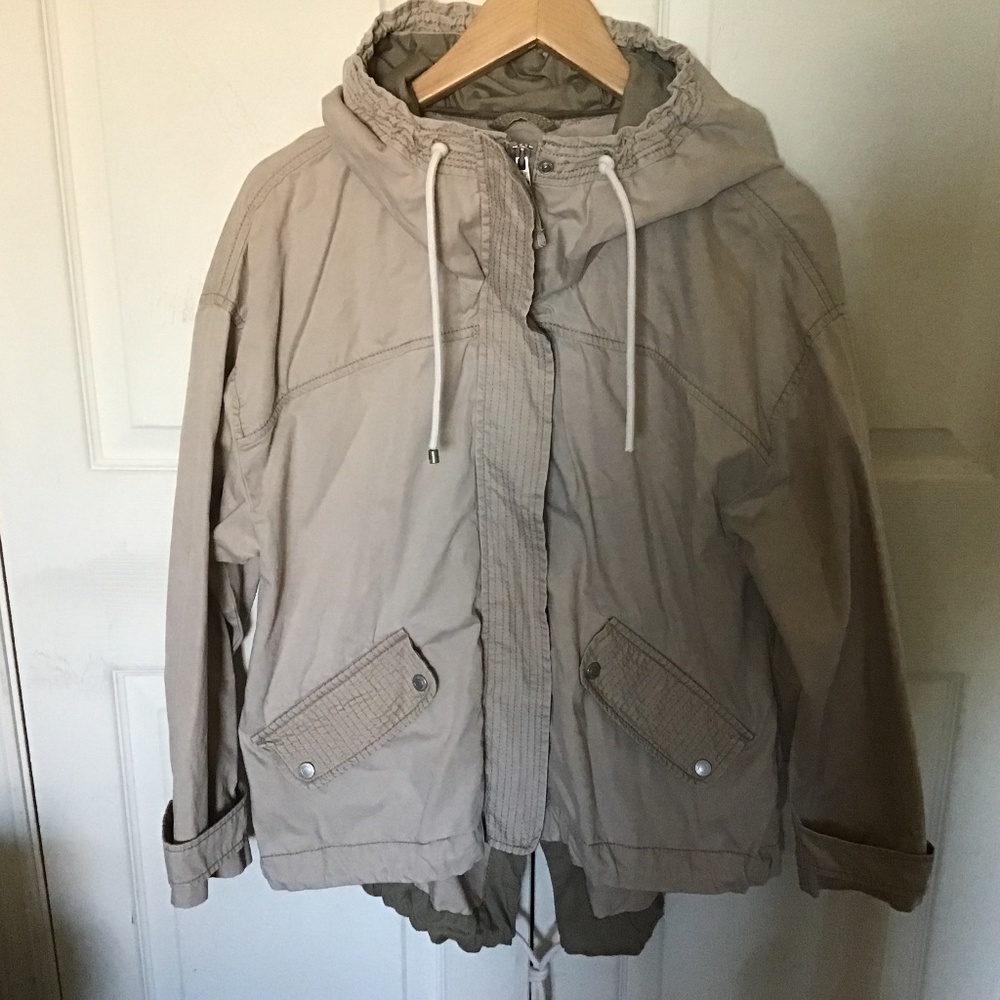 Abercrombie & Fitch oversized Twill Anorak military jacket Khaki size L